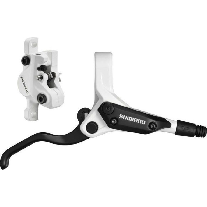 Тормоз дисковый SHIMANO M396, BL(ЛЕВ)/BR(ПЕР.), ПЛАСТ. КОЛ., 1000мм, ЦВ. БЕЛЫЙ EM396MFPRA100